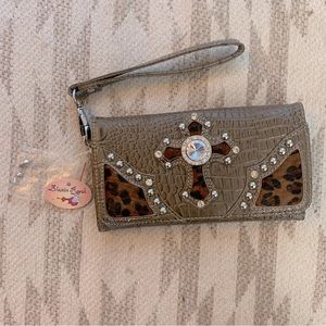 Faux Gator Skin Western Wallet